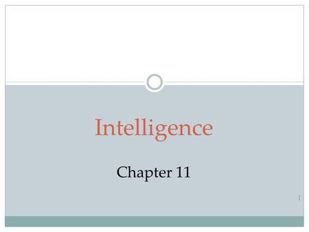 Intelligence Chapter 11.