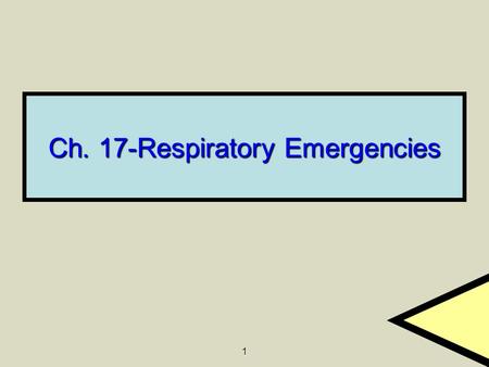 Ch. 17-Respiratory Emergencies