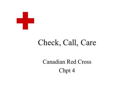 Canadian Red Cross Chpt 4