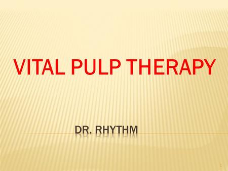 VITAL PULP THERAPY 1. INTRODUCTION Vital pulp therapy is broadly defined as treatment initiated to preserve and maintain pulp tissue in a healthy state,