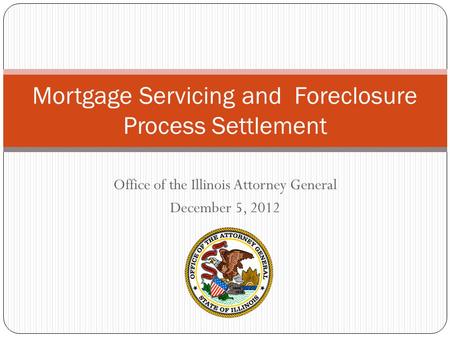 Mortgage Servicing and Foreclosure Process Settlement