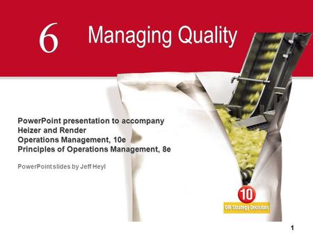 6 Managing Quality PowerPoint presentation to accompany