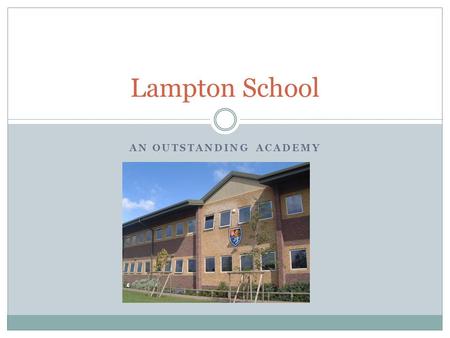 AN OUTSTANDING ACADEMY Lampton School. University Partnerships Areas we have developed and believe are essential in terms of widening participation and.