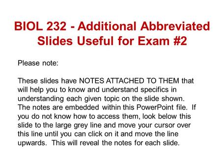 BIOL Additional Abbreviated Slides Useful for Exam #2