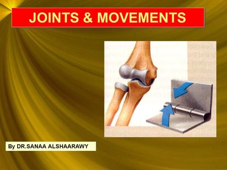 JOINTS & MOVEMENTS By DR.SANAA ALSHAARAWY.