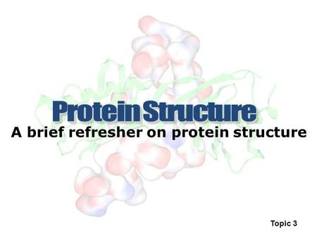A brief refresher on protein structure Topic 3. Perhaps the most important structural bioinformatics result ever published… Chothia, C. & Lesk, A. M.