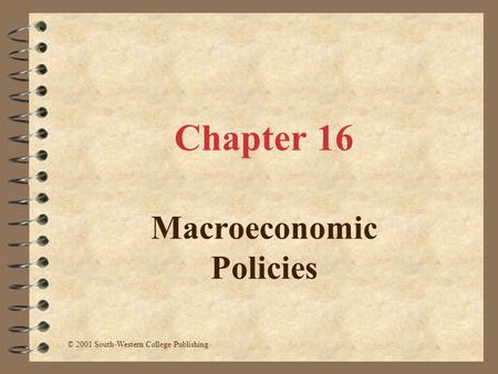 Chapter 16 Macroeconomic Policies © 2001 South-Western College Publishing.
