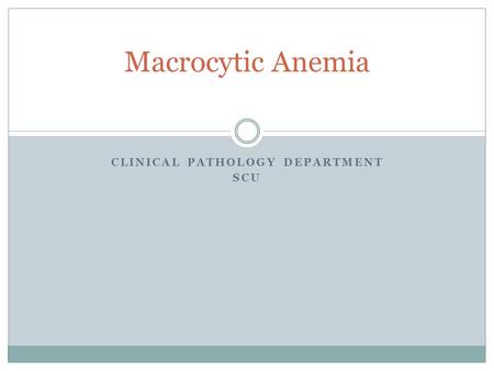 Clinical pathology department SCU