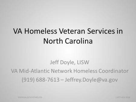 VA Homeless Veteran Services in North Carolina