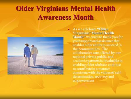 Older Virginians Mental Health Awareness Month
