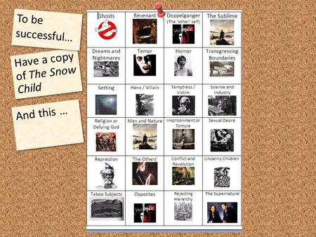 To be successful… Have a copy of The Snow Child And this …