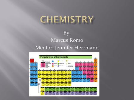By, Marcus Romo Mentor: Jennifer Herrmann.  Organic chemistry involves studying the molecules of life.  These atoms are; carbon, hydrogen, oxygen, nitrogen,