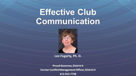 Effective Club Communication