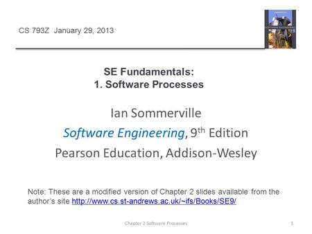SE Fundamentals: 1. Software Processes