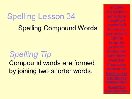 Spelling Compound Words