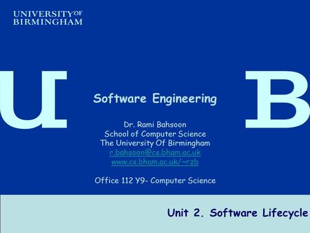 Unit 2. Software Lifecycle