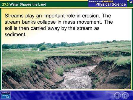Streams play an important role in erosion