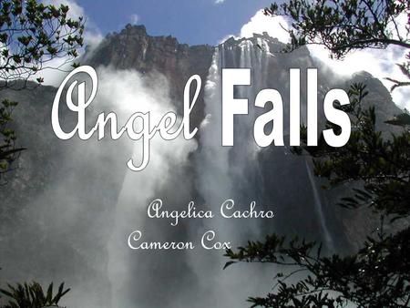 Angelica Cachro Cameron Cox Located in the Guayana Highlands Water free falls 2,421 feet to the river below, making it the tallest waterfall on earth.