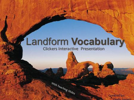 Landforms Vocabulary Landform Vocabulary