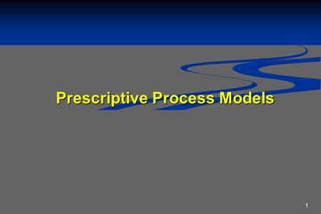 1 Prescriptive Process Models. 2 Prescriptive Models Prescriptive process models advocate an orderly approach to software engineering Prescriptive process.