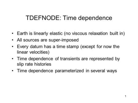 TDEFNODE: Time dependence