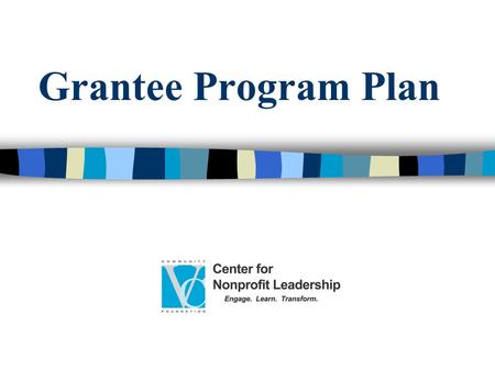 Grantee Program Plan. Components of the Program Plan Goals  Objectives  Activities  Techniques & Tools  Outcomes/Change.