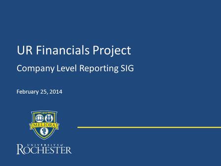 UR Financials Project Company Level Reporting SIG February 25, 2014.