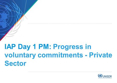 IAP Day 1 PM: Progress in voluntary commitments - Private Sector.