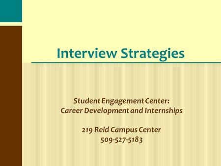 Student Engagement Center: Career Development and Internships