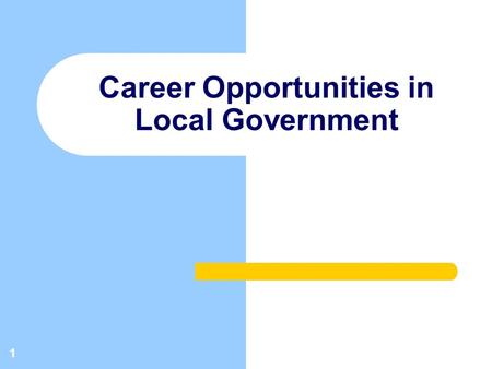 1 Career Opportunities in Local Government. 2 SERVICE DESIRED SERVICE DELIVERY COUNCIL CAO RESIDENTSRESIDENTS STAFF Relationship Model.