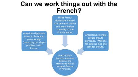 Can we work things out with the French?