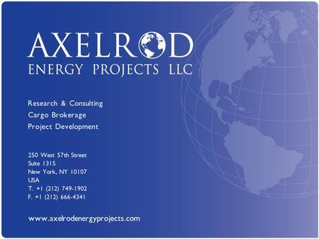 Axelrod Energy Projects LLC www.axelrodenergyprojects.com 1.