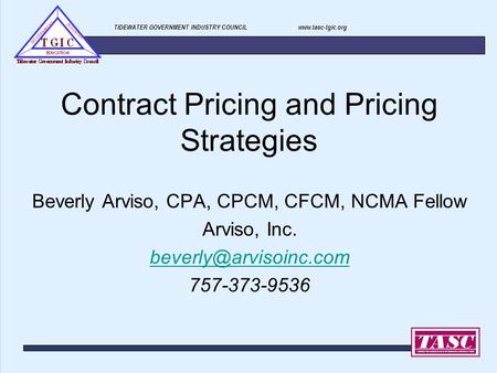 Contract Pricing and Pricing Strategies