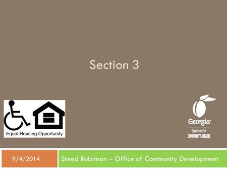Section 3 Steed Robinson – Office of Community Development  9/4/2014.