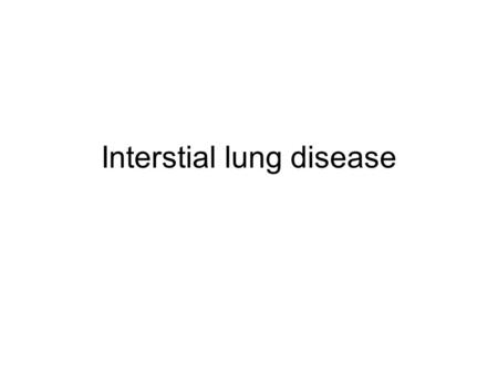 Interstial lung disease