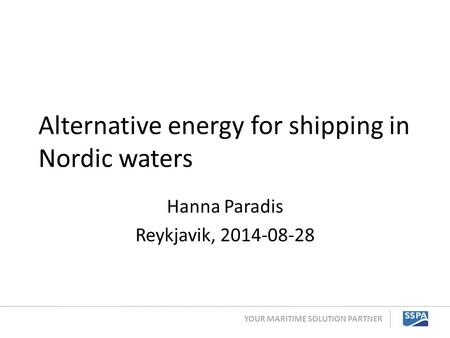 Alternative energy for shipping in Nordic waters