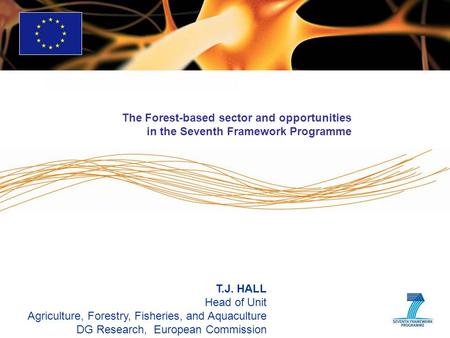 T.J. HALL Head of Unit Agriculture, Forestry, Fisheries, and Aquaculture DG Research, European Commission The Forest-based sector and opportunities in.