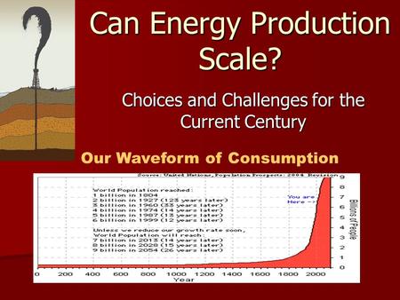 Can Energy Production Scale? Choices and Challenges for the Current Century Our Waveform of Consumption.