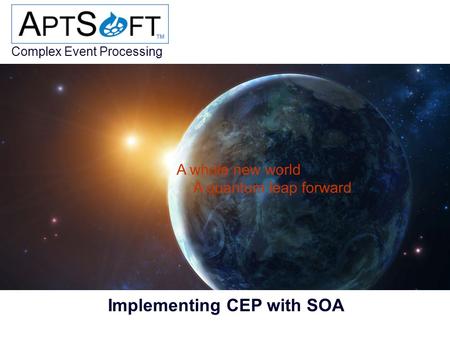 Complex Event Processing © Mark A. Garlick Implementing CEP with SOA.