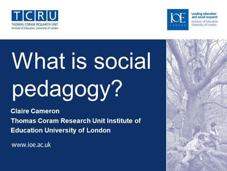 What is social pedagogy?