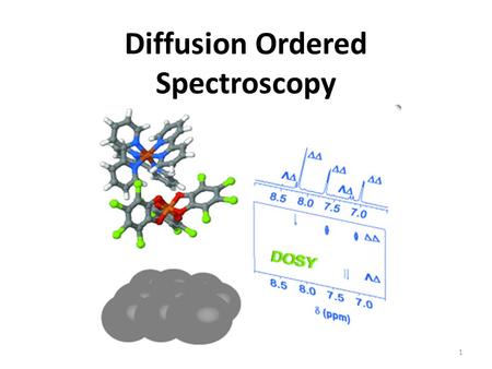 Diffusion Ordered Spectroscopy 1. Provides a way to separate different compounds in a mixture based on the differing translational diffusion coefficients.