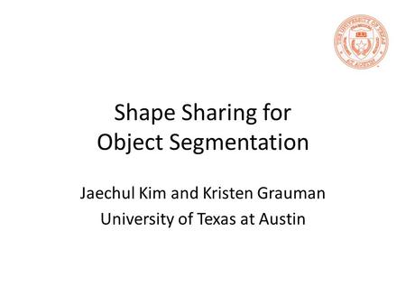 Shape Sharing for Object Segmentation