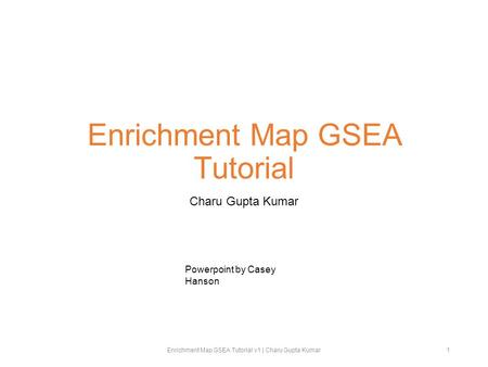 Enrichment Map GSEA Tutorial