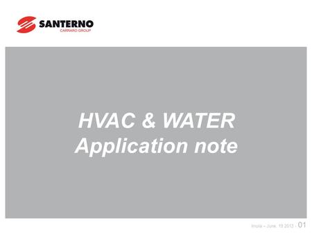 HVAC & WATER Application note