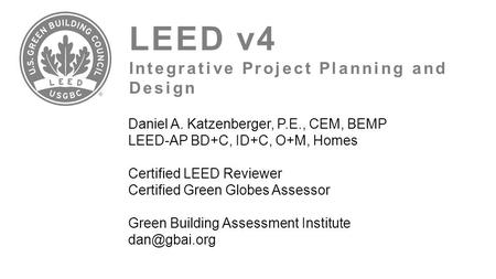 LEED v4 Integrative Project Planning and Design