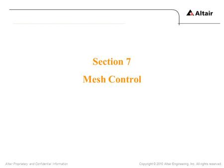 Section 7 Mesh Control.