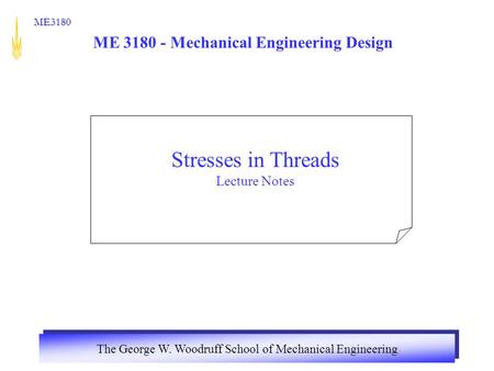 ME Mechanical Engineering Design