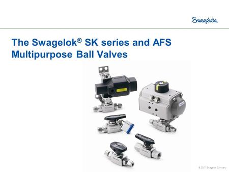 The Swagelok® SK series and AFS Multipurpose Ball Valves