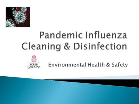 Environmental Health & Safety. I.Environmental Management II.Cleaning and Disinfection III.Cleaning Confirmed Cases of Flu IV.Use of Bleach V.Cleaning.