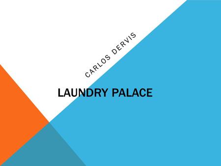 LAUNDRY PALACE CARLOS DERVIS. MY COMPANY The Laundry Palace provides the best customer service with the best machines and the best technology out there.